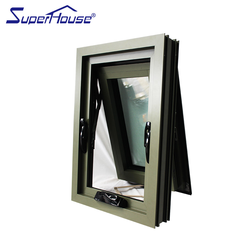 Superhouse AAMA NOA customized army grey aluminum impact chain winder awning window supply by China supplier