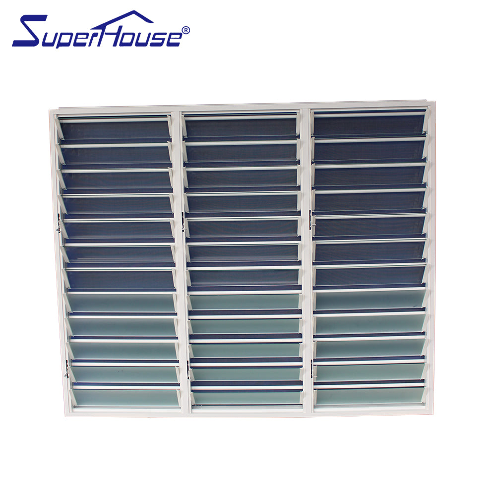 Superhouse aluminium glass louvers window glass windows for homes adjustable shutters