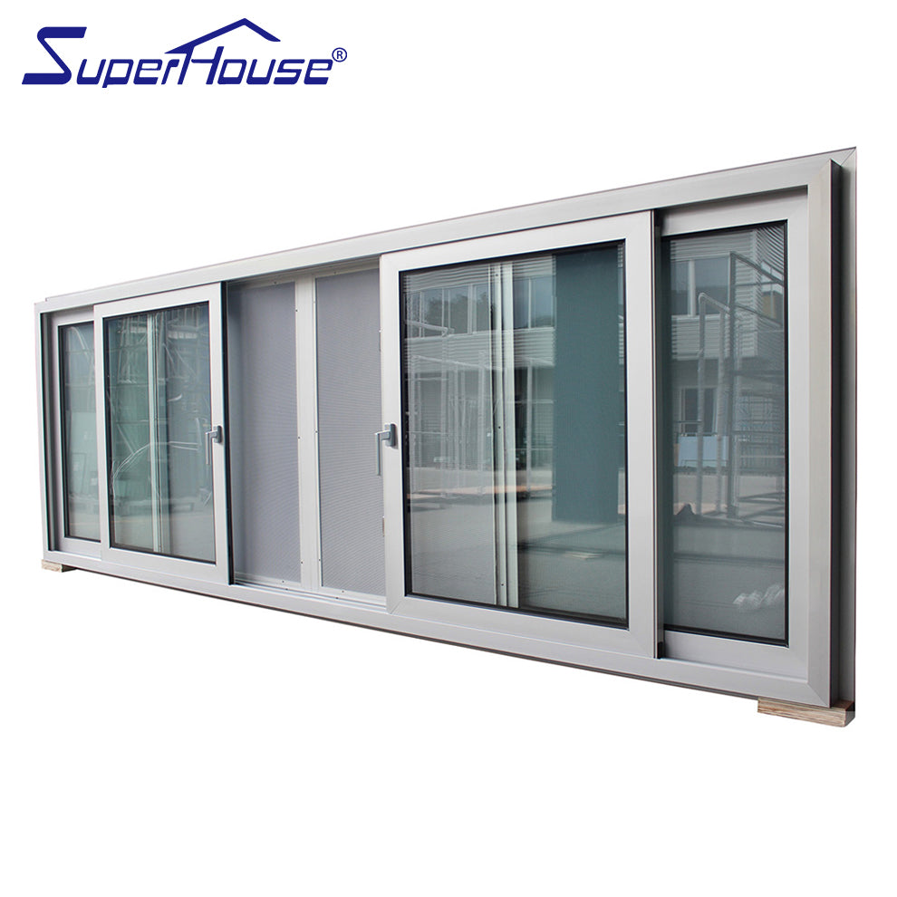 Superhouse wall window design hurricane impact Aluminium Sliding Window with fiberglass flyscreen