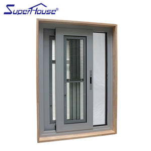 Superhouse timber reveal insulation blind movable blind shutter fiberglass flycreen design aluminium sliding window