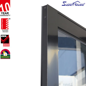 Superhouse garden sunroom glazed aluminium casement doors with threshold