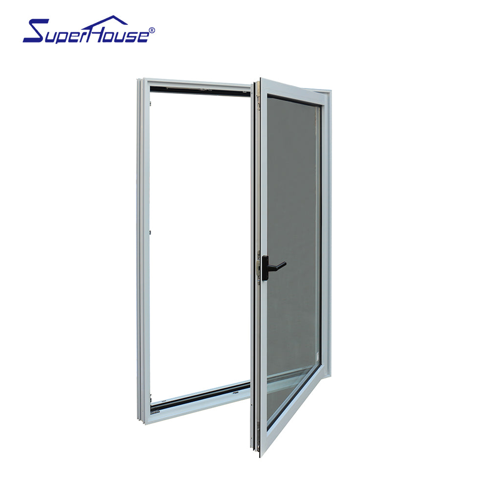 Superhouse Low E Tempered glass aluminum thermal break profile Tilt and Turn window wholesale