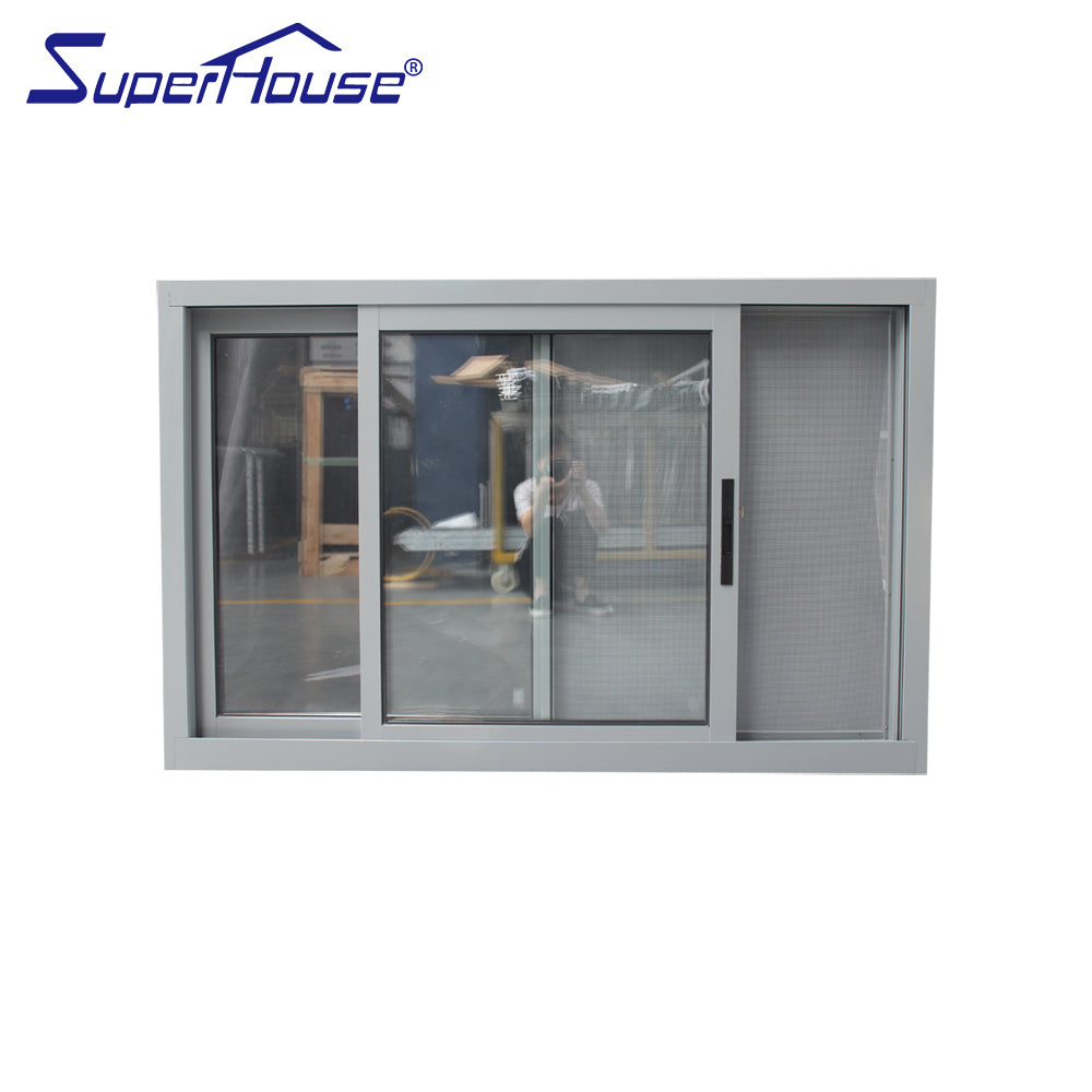 Superhouse aluminium frame sliding glass window with mosquito net sliding window