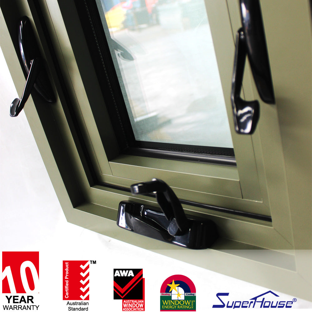 Superhouse AAMA NOA customized army grey aluminum impact chain winder awning window supply by China supplier