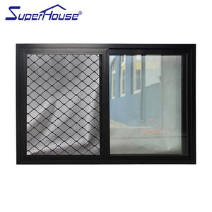 Superhouse EU USA Australia market hot sale anti theft sliding window with stainless steel flynet