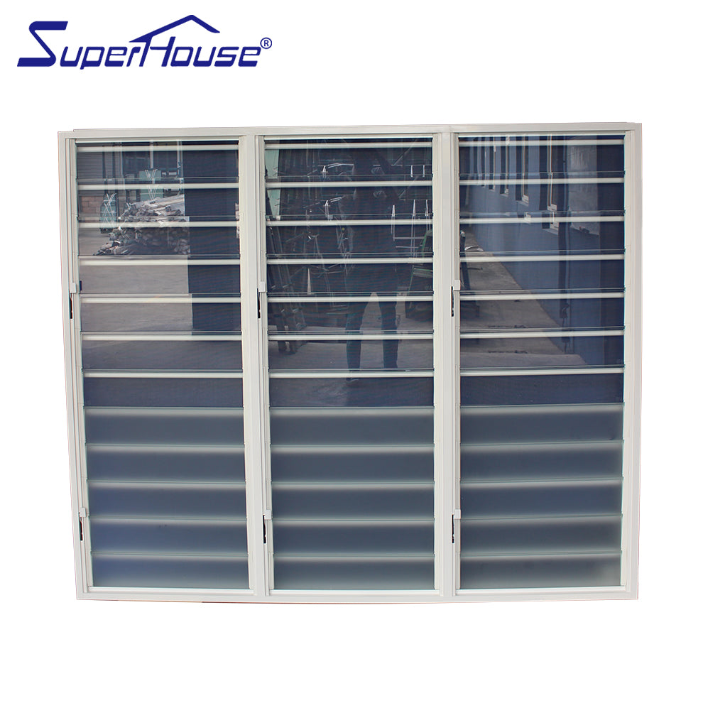 Superhouse aluminium glass louvers window glass windows for homes adjustable shutters