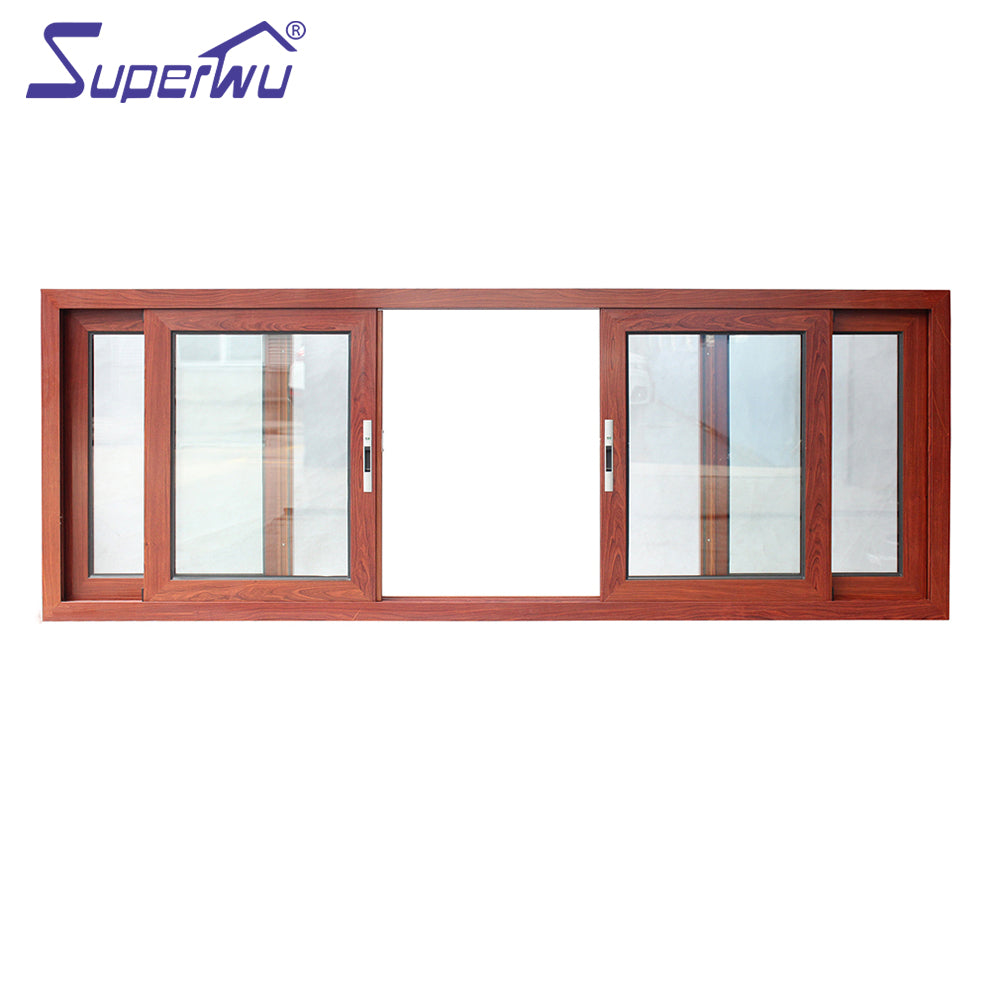 Superwu Australia commercial design Wood Grain sliding glass sliding window