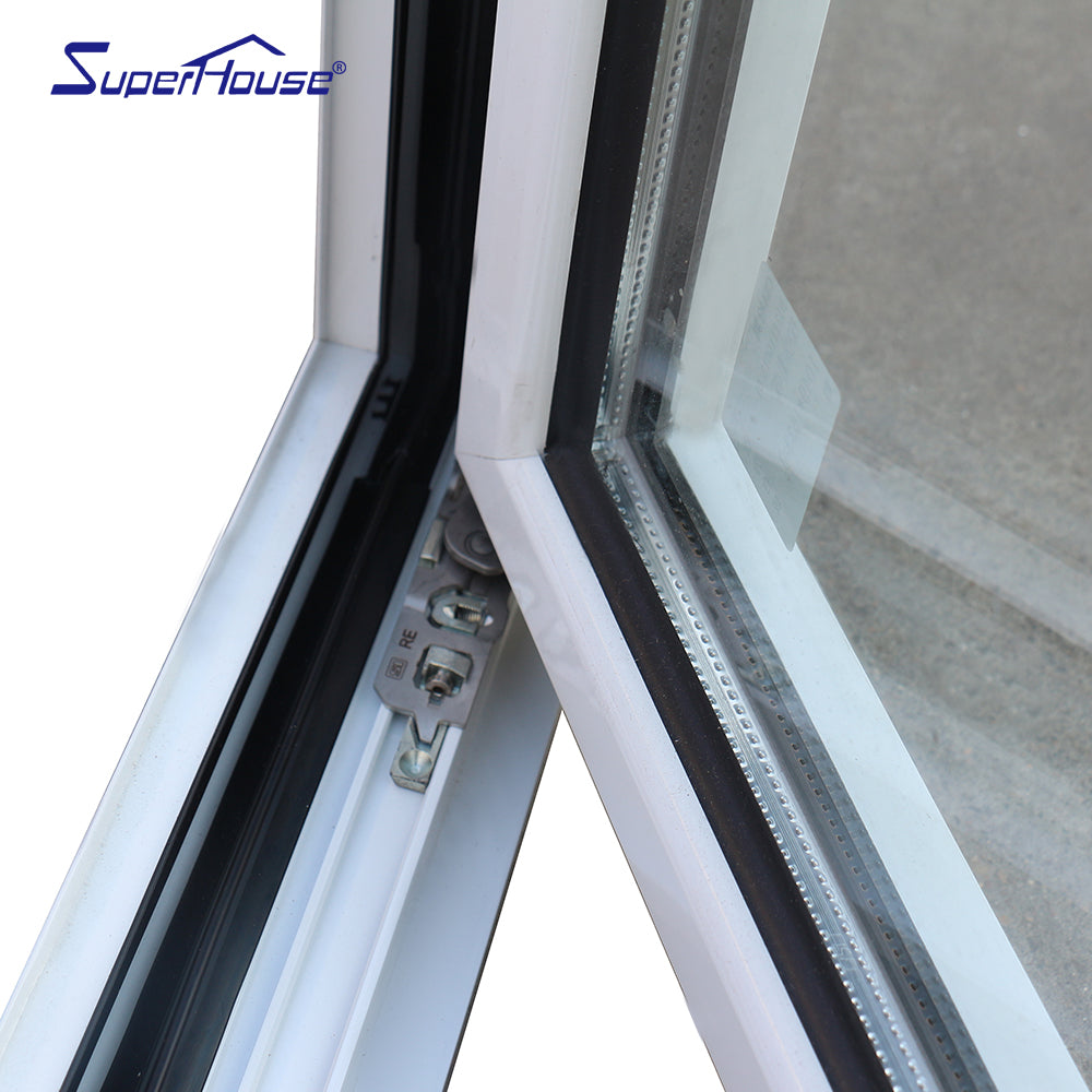 Superhouse Low E Tempered glass aluminum thermal break profile Tilt and Turn window wholesale