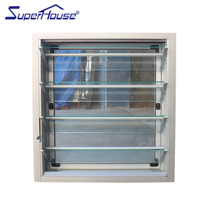 Superhouse Air conditioner waterproof aluminium super clear openable louvered window with security bar