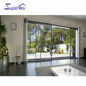 Superwu Big view Aluminum fixed window sliding door for house balcony french doors