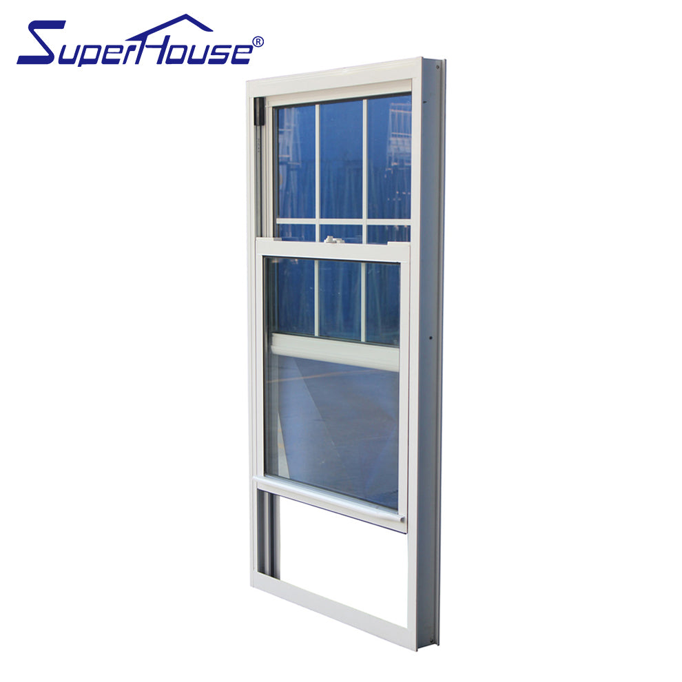 Superhouse Double glazed low-e glass single hung windows with grill