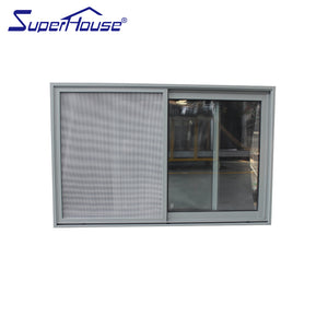 Superhouse aluminium frame sliding glass window with mosquito net sliding window