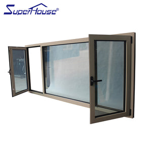 Superhouse EU USA Australia market fire rated aluminum tilt turn window with stainless steel flynet