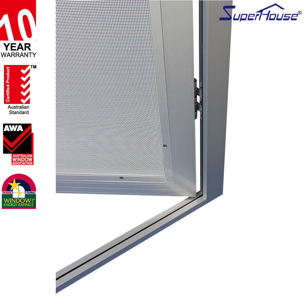Superhouse Prevent mosquitoes used openable aluminium hinge doors fiberglass flyscreen door