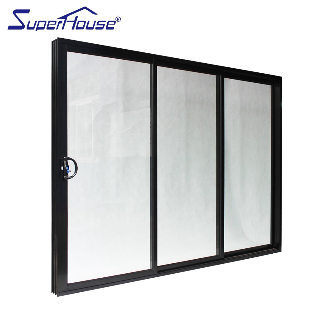 Superhouse Australia standard energy rating black sliding glass stacker door with 3 panel 6 panel