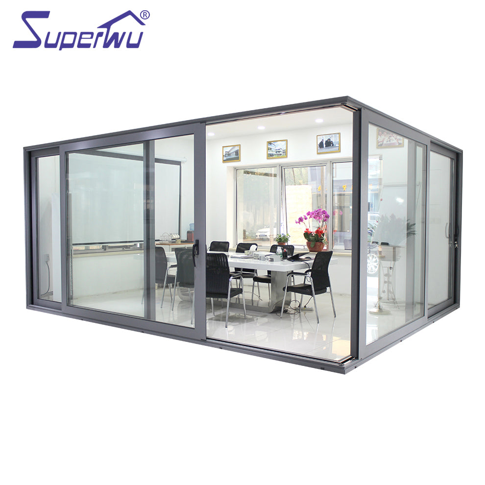 Superwu Factory direct price french door glass inserts fly screen floor to ceiling doors