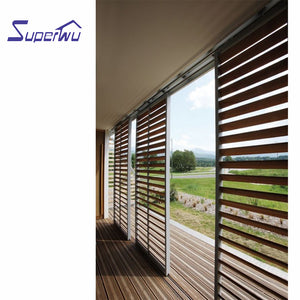 Superwu Australian standard wooden color customizable aluminium louver window door