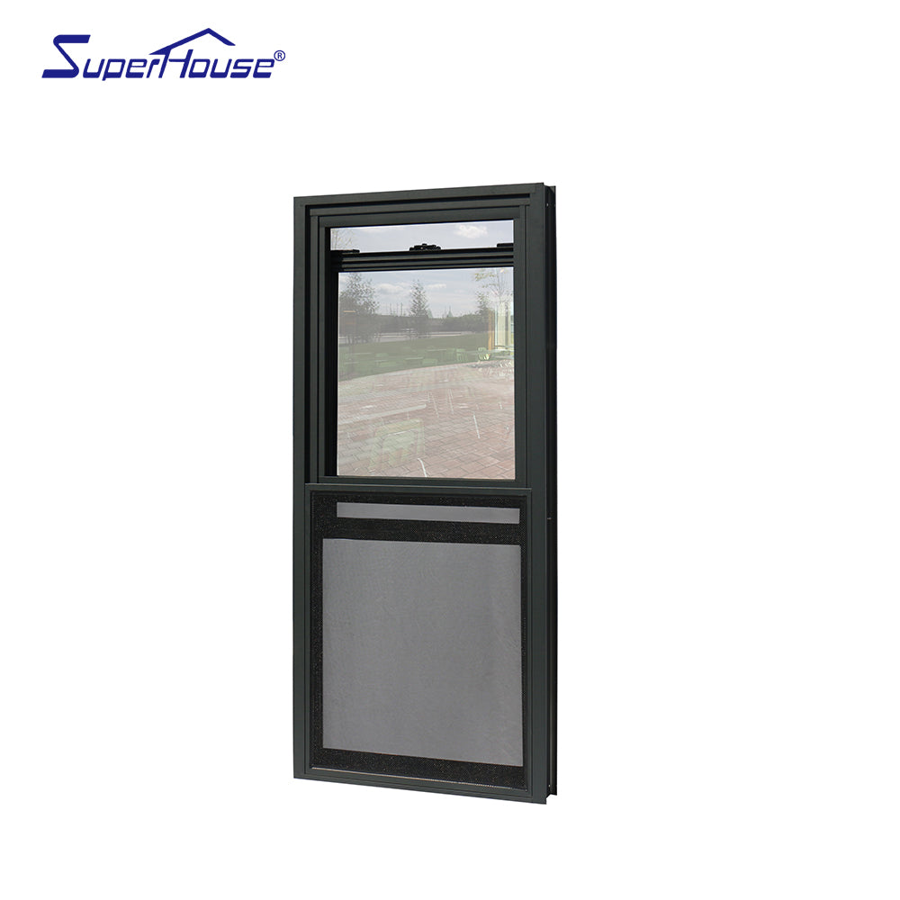 Superhouse 80 miu powder coating brown aluminium windows lift sliding windows with SS mesh