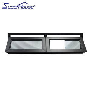 Superhouse Double panel aluminium frame awning window top hung window with double glass