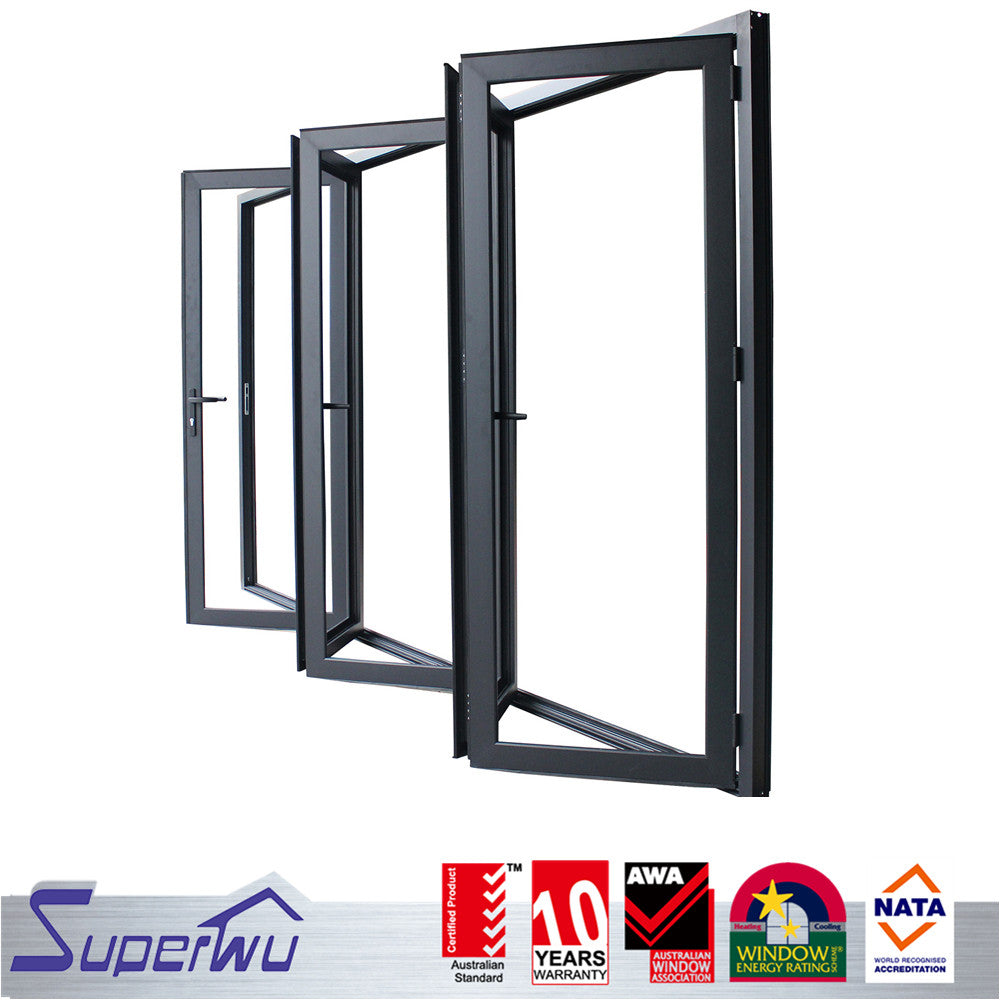 Superwu Single side door pull handle glass aluminium folding sliding patio door system