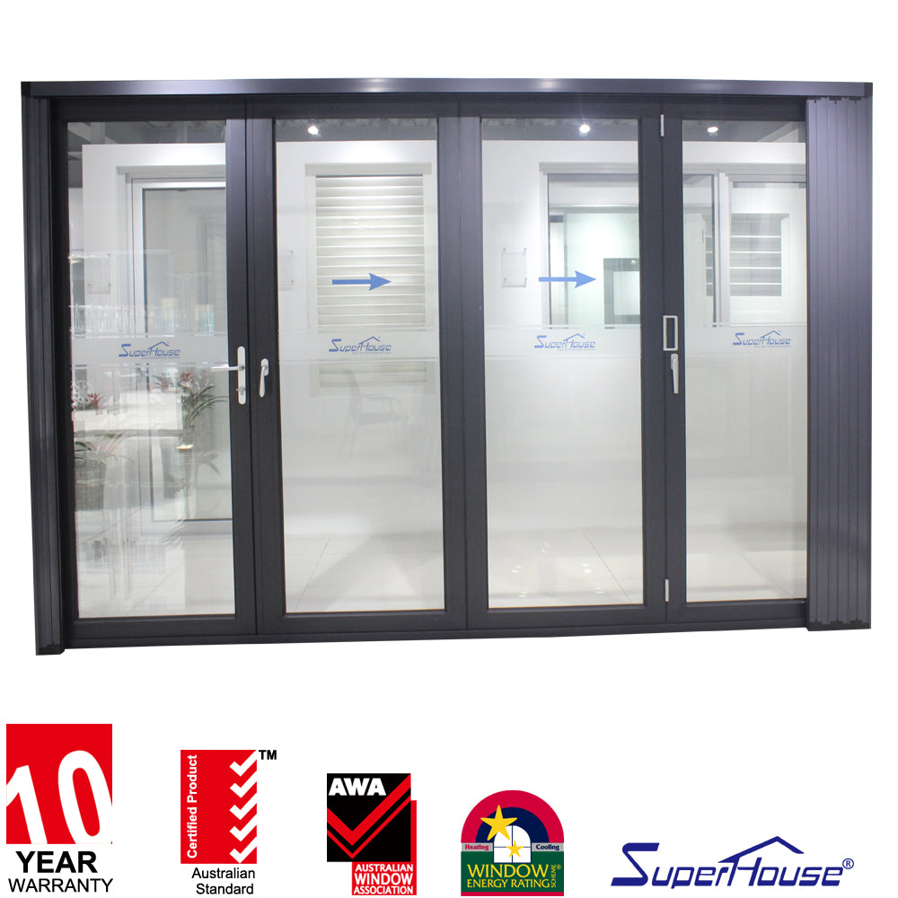 Suerhouse Australian standard as2047 thermal break aluminium double glass bifold doors