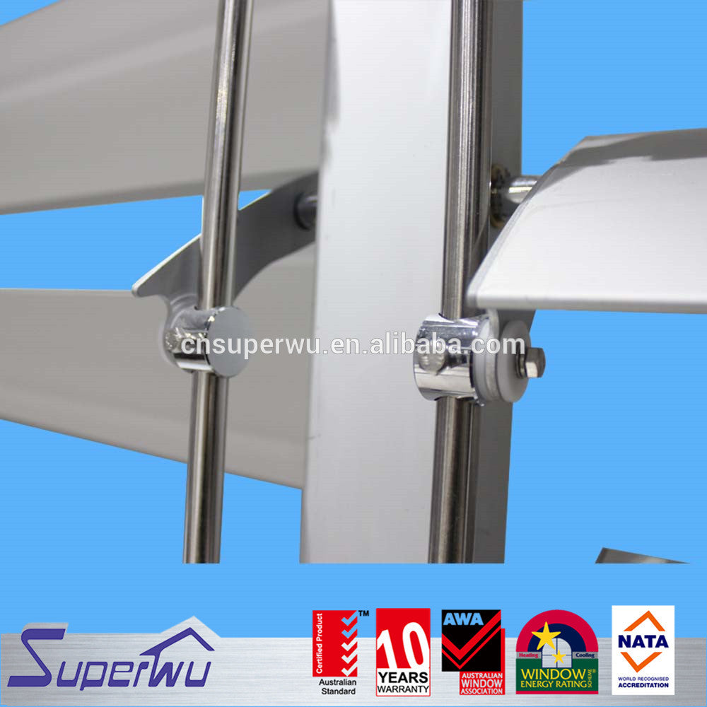 Superhouse High quality white aluminum electric shutters movable blades louver window