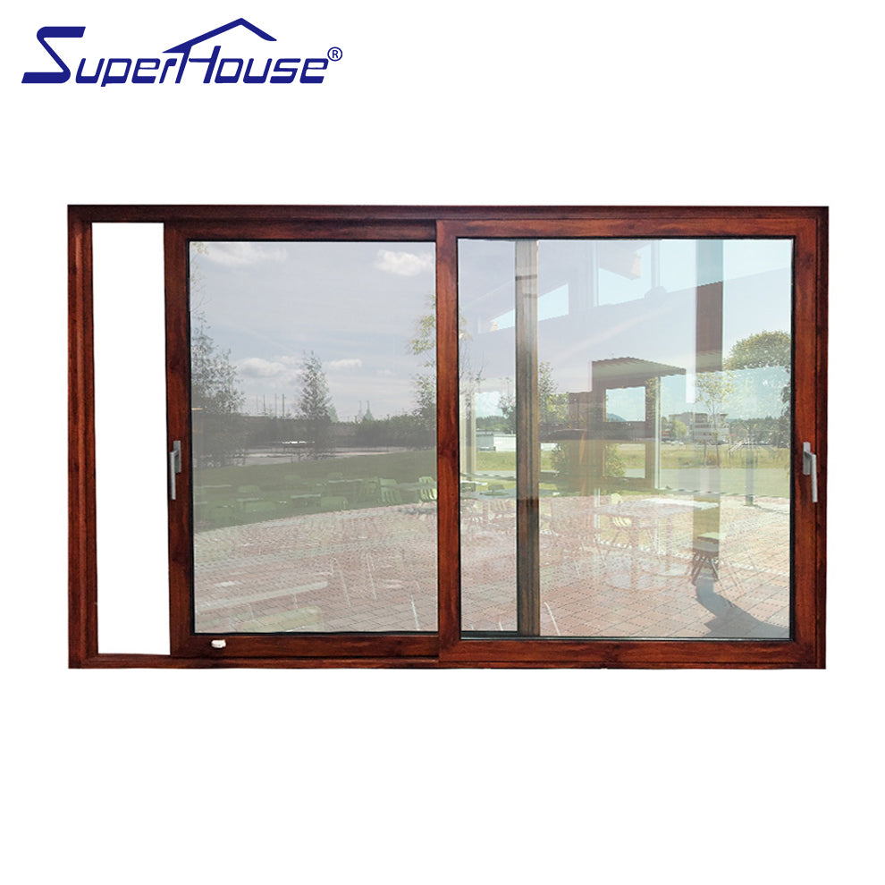 Suerhouse Australian and New zealand standard popular designs timber color front aluminum sliding door