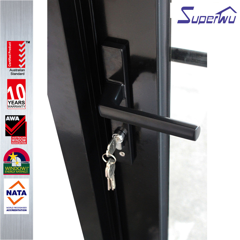 Superwu Aluminum frame hinged door with double low E glass for residential house in Australia