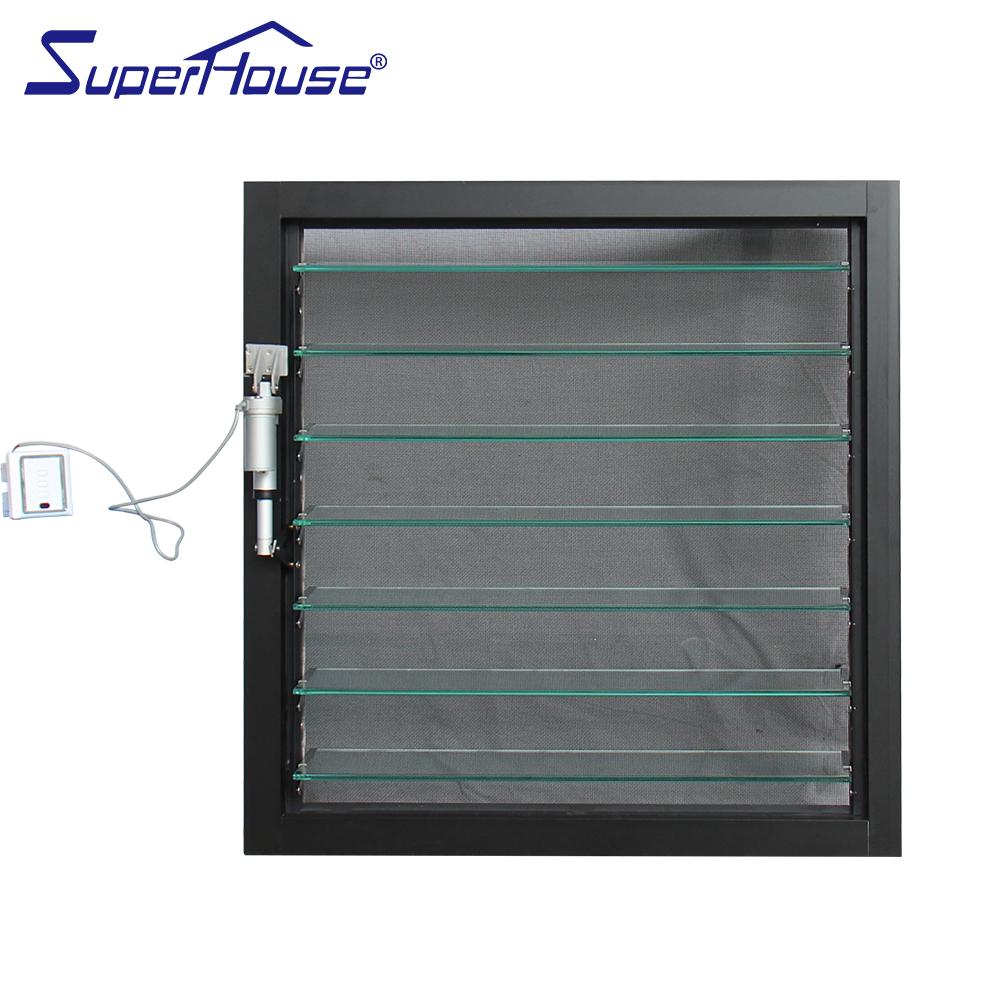 Superhouse Aluminium frame glass louver waterproof shutter with flyscreen