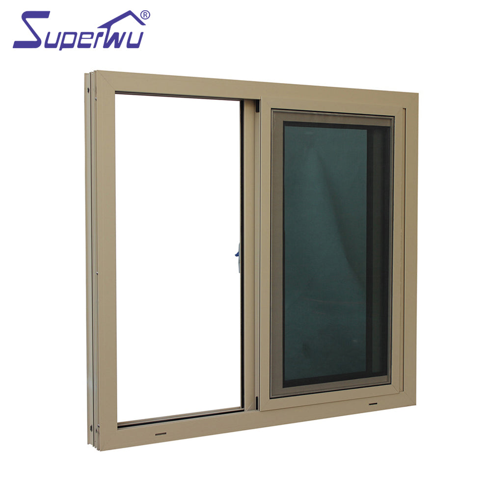 Superhouse Bronze color non-thermal break aluminium cavity sliding glass windows