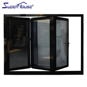 Superhouse Exterior folding sliding doors with frosted glass for villa