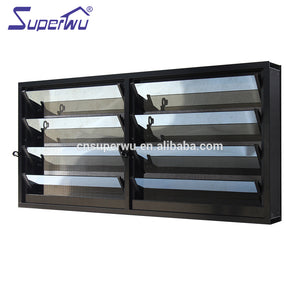 Superwu Aluminium Jalousie Windows with Single Tempered Glass with flyscreen