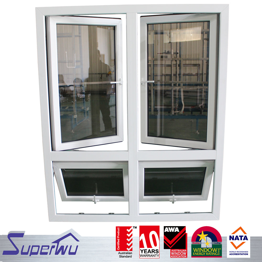 Superwu Au & Nz upvc tempered glass double glazed casement windows