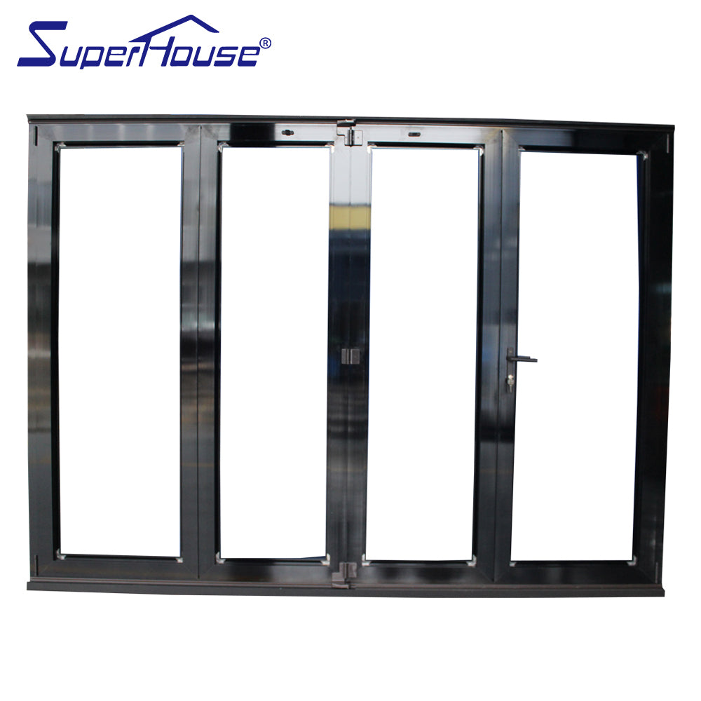 Suerhouse cheap interior frameless bi folding door aluminium frameless glass pella folding doors