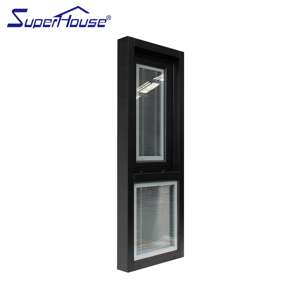 Superhouse EU market CE certified high energy saving awning window with double glass and blind inside