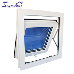 Superwu Cheap bathroom plastic double glass PVC top hung window