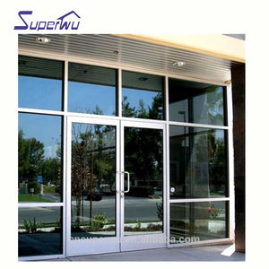 Superwu Certificate Hotel Fire Rated Escape Exit Door with Glass Canada Interior Swing Finished