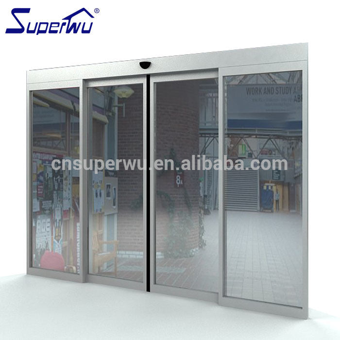 Superwu Airport Used Automatic Aluminum Glass Door Sensor SLIDING DOORS Partition Doors Commercial Finished