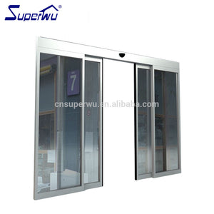 Superwu Airport Used Automatic Aluminum Glass Door Sensor SLIDING DOORS Partition Doors Commercial Finished