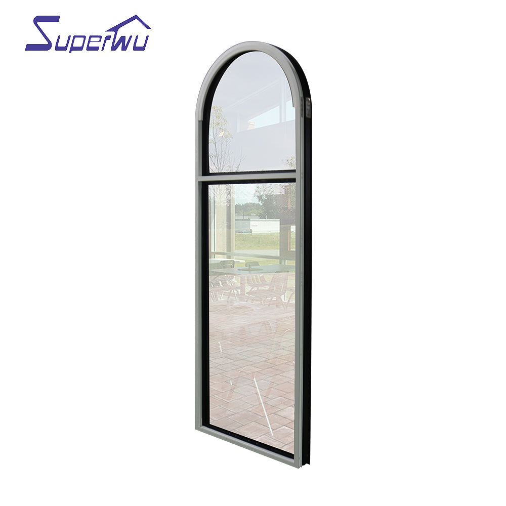 Superwu AAMA,NFRC 2.0mm thickness aluminum fixed arched windows
