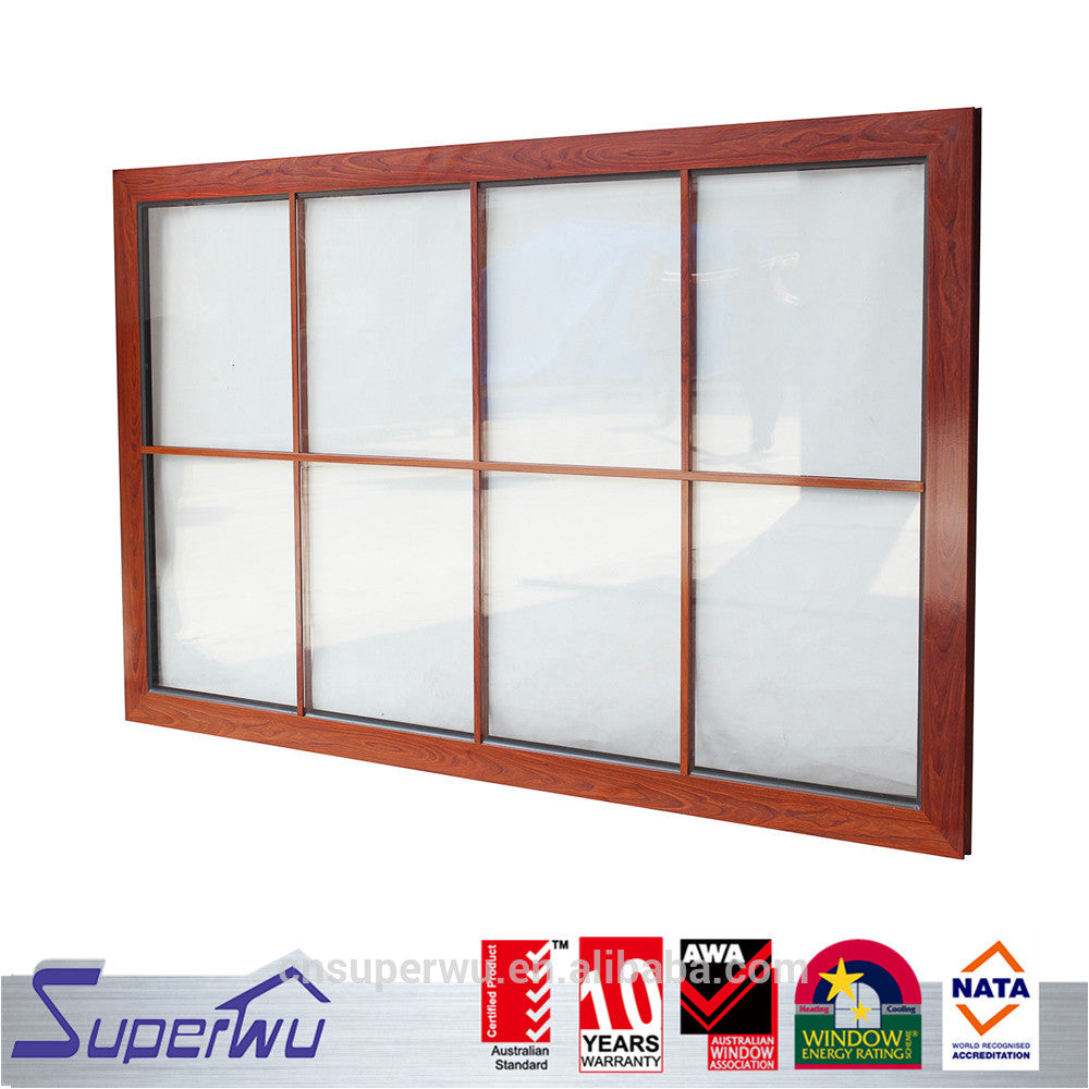 Superwu 2017 windows Laminated glass aluminium frame fix glass window