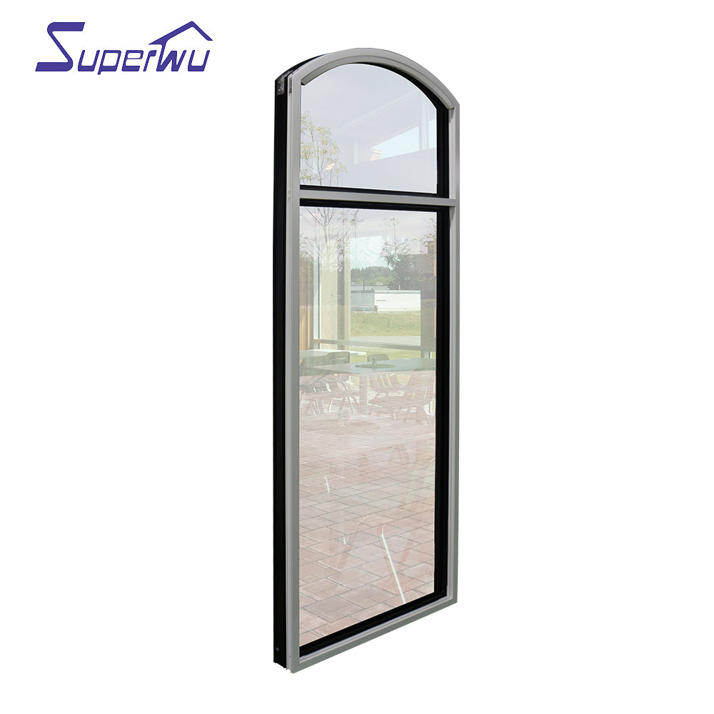 Superwu Aluminum skylight glass window frame factory with two color and arch design