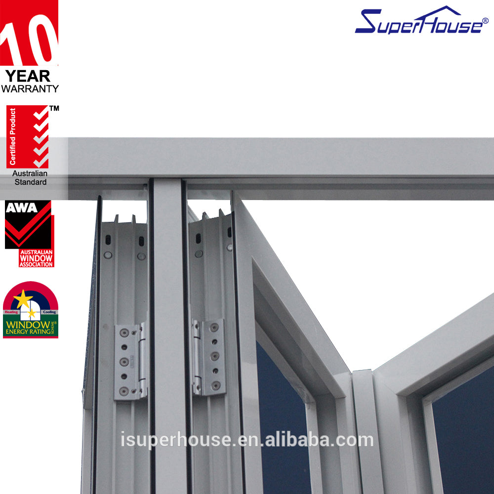 Suerhouse AS2047 commercial Aluminium Double Glass Pella Portable folding doors Room Divider For patio Garden