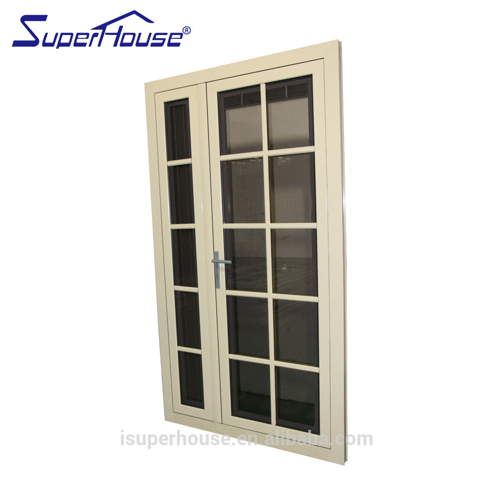 Superhouse AS2047 standard aluminum frame glass double entry door/exterior metal door with glass