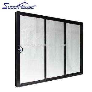 Superwu Wind powder 3 track glass aluminum sliding door used in home