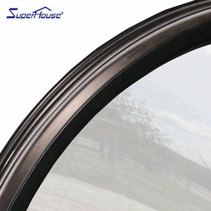 Superhouse Factory directly supply circular double glass aluminium fixed window for building project