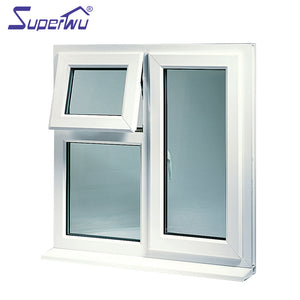 Superwu UPVC frame white color fixed glass window,casement window and doors