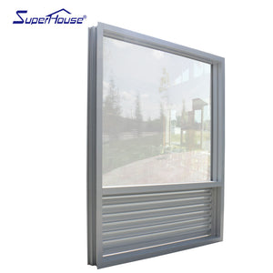 Superhouse Non-open glass windows aluminium fixed glass window with louvers