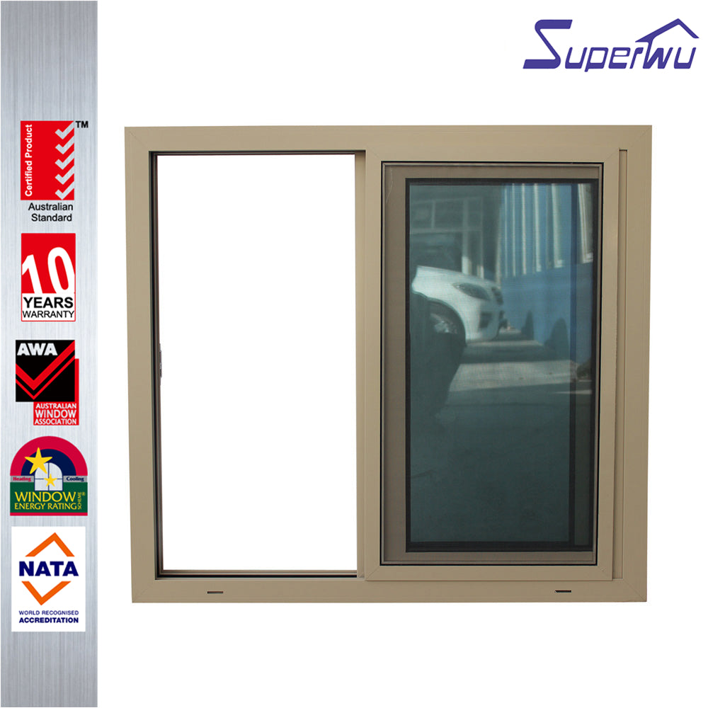 Superhouse Bronze color non-thermal break aluminium cavity sliding glass windows