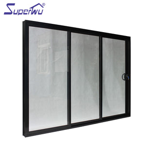 Superwu High quality double glazing aluminum sound proof sliding aluminum storefront door
